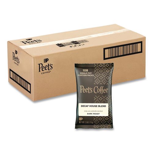 Image of Peet's Coffee & Tea® 504913 Coffee Portion Packs, House Blend, Decaf, 2.5 Oz Frack Pack, 18/box