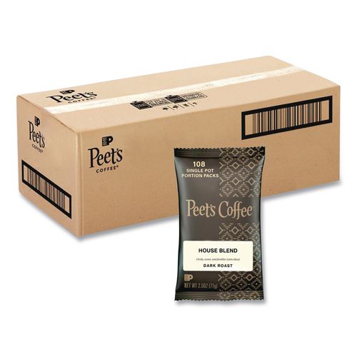 Image of Peet's Coffee & Tea® 504915 Coffee Portion Packs, House Blend, 2.5 Oz Frack Pack, 18/box