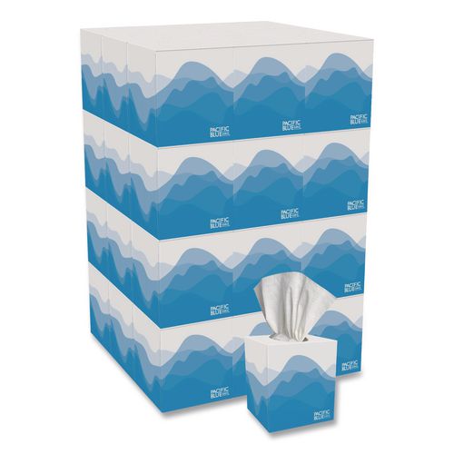 Image of Georgia Pacific® Professional 46200 Pacific Blue Select Cube Box Facial Tissue, 2-Ply, White, 100 Sheets/box, 36 Boxes/carton