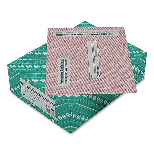 Image of Quality Park QUA63778 Gray/red Paper Gummed Flap Personal And Confidential Interoffice Envelope, #97, 10 X 13, Gray/red, 100/box