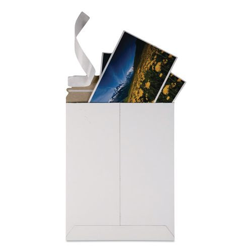 Image of Quality Park QUA64014 Photo/Document Mailer, Cheese Blade Flap, Redi-Strip Adhesive Closure, 9 x 11.5, White, 25/Box