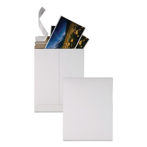 Image of Quality Park QUA64014 Photo/Document Mailer, Cheese Blade Flap, Redi-Strip Adhesive Closure, 9 x 11.5, White, 25/Box