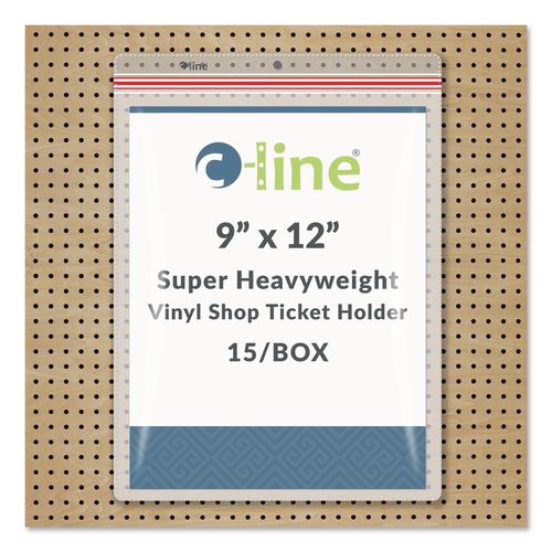 Image of C-Line® 82912 Industrial Zipper Seal Shop Ticket Holders, Super Heavy-Duty, Top Load 9 x 12 Insert, Clear Front, 15/Box