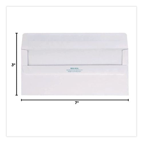 Image of Quality Park QUA11118 Redi-Seal Envelope, #10, Commercial Flap, Redi-Seal Adhesive Closure, 4.13 x 9.5, White, 500/Box