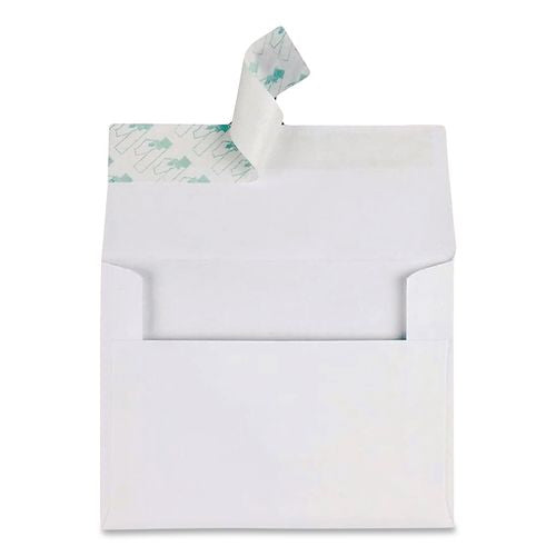 Image of Quality Park QUA10740 Greeting Card/Invitation Envelope, A-2, Square Flap, Redi-Strip Adhesive Closure, 4.38 x 5.75, White, 100/Box