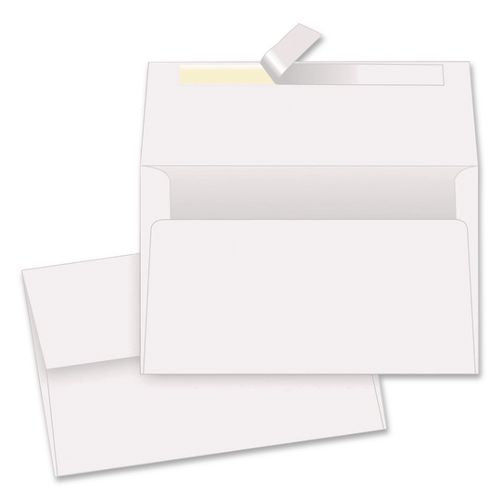Image of Quality Park QUA10742 Greeting Card/Invitation Envelope, A-4, Square Flap, Redi-Strip Adhesive Closure, 4.5 x 6.25, White, 50/Box
