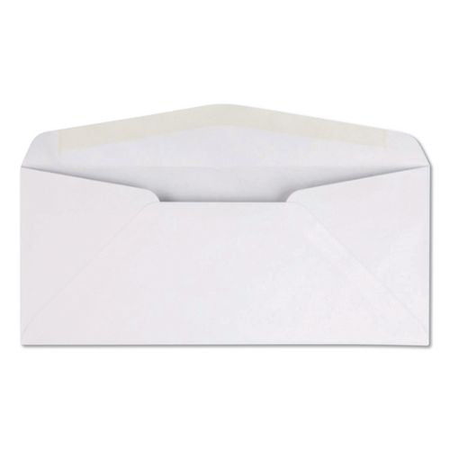 Image of Quality Park Business Envelope, #10, Commercial Flap, Diagonal Seam, Gummed Closure, 24 lb Bond Weight Paper, 4.13 x 9.5, White, 500/Box