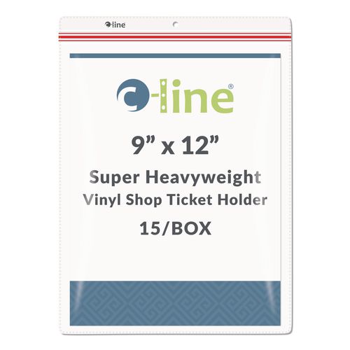 Image of C-Line® 82912 Industrial Zipper Seal Shop Ticket Holders, Super Heavy-Duty, Top Load 9 x 12 Insert, Clear Front, 15/Box