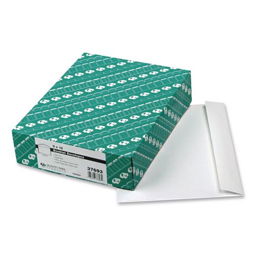 Image of Quality Park Open-Side Booklet Envelope, #10 1/2, Hub Flap, Gummed Closure, 9 X 12, White, 100/box