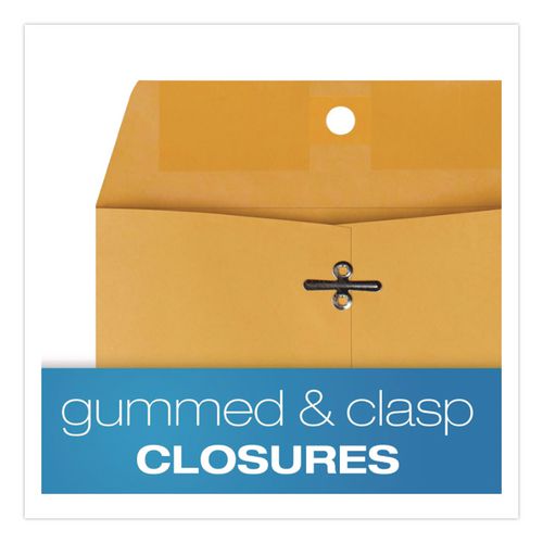 Image of Quality Park QUA37755 Clasp Envelope, 32 lb Bond Weight Kraft, #1, Square Flap, Clasp/Gummed Closure, 6 x 9, Brown Kraft, 100/Box