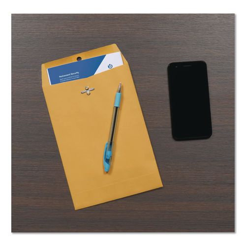 Image of Quality Park QUA37755 Clasp Envelope, 32 lb Bond Weight Kraft, #1, Square Flap, Clasp/Gummed Closure, 6 x 9, Brown Kraft, 100/Box