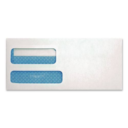 Image of Quality Park QUA24529 Double Window Security-Tinted Envelopes, #9, Commercial Flap, Redi-Seal Adhesive Closure, 3.88 x 8.88, White, 500/BX