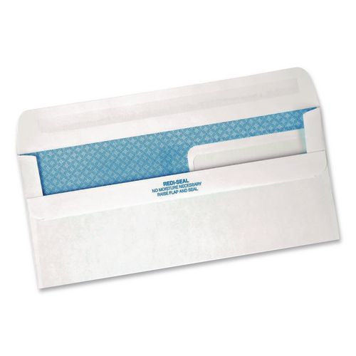 Image of Quality Park QUA24529 Double Window Security-Tinted Envelopes, #9, Commercial Flap, Redi-Seal Adhesive Closure, 3.88 x 8.88, White, 500/BX