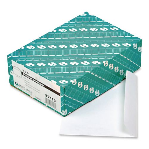Image of Quality Park QUA37113 Open-Side Booklet Envelope, #6 1/2, Hub Flap, Gummed Closure, 6 X 9, White, 100/box