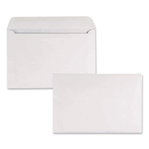 Image of Quality Park QUA37113 Open-Side Booklet Envelope, #6 1/2, Hub Flap, Gummed Closure, 6 X 9, White, 100/box