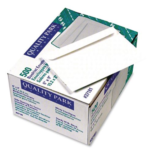 Image of Quality Park Open-Side Booklet Envelope, #6 1/2, Hub Flap, Gummed Closure, 6 X 9, White, 500/box