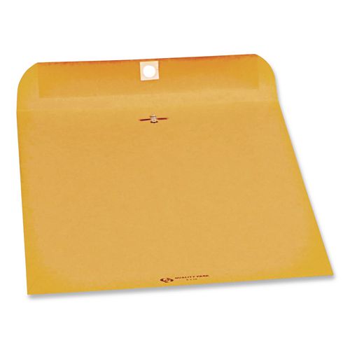 Image of Quality Park QUA37590 Clasp Envelope, 28 lb Bond Weight Kraft, #90, Square Flap, Clasp/Gummed Closure, 9 x 12, Brown Kraft, 250/Carton