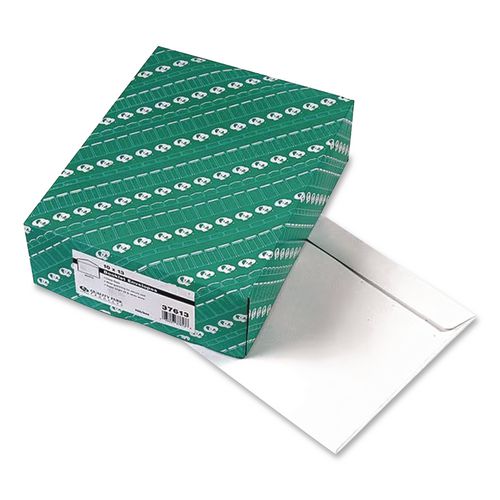 Image of Quality Park Open-Side Booklet Envelope, #13 1/2, Cheese Blade Flap, Gummed Closure, 10 X 13, White, 100/box