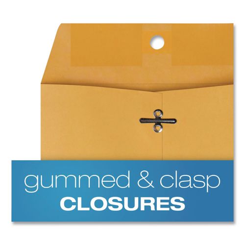 Image of Quality Park QUA37868 Clasp Envelope, 28 lb Bond Weight Kraft, #68, Square Flap, Clasp/Gummed Closure, 7 x 10, Brown Kraft, 100/Box