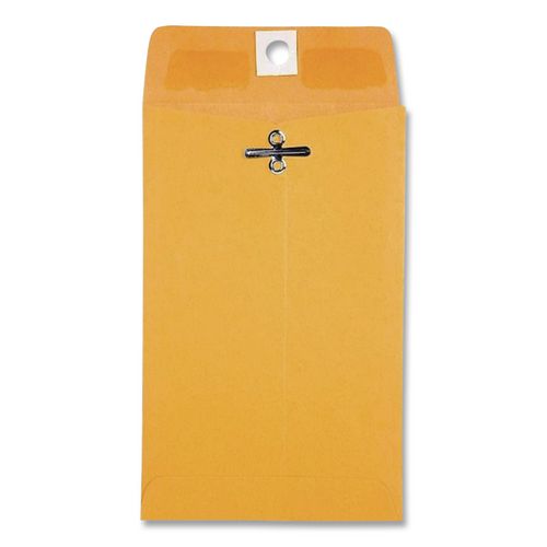 Image of Quality Park QUA37815 Clasp Envelope, 28 lb Bond Weight Kraft, #15, Square Flap, Clasp/Gummed Closure, 4 x 6.38, Brown Kraft, 100/Box