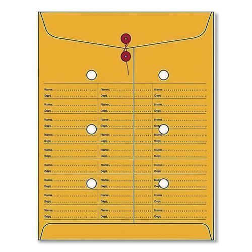 Image of Quality Park QUA63562 Brown Kraft String/button Box-Style Interoffice Envelope, #97, Two-Sided Three-Column Format, 10 X 13, Brown Kraft, 100/box