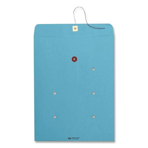 Image of Quality Park QUA63577 Colored Paper String And Button Interoffice Envelope, #97, One-Sided Five-Column Format, 10 X 13, Blue, 100/box