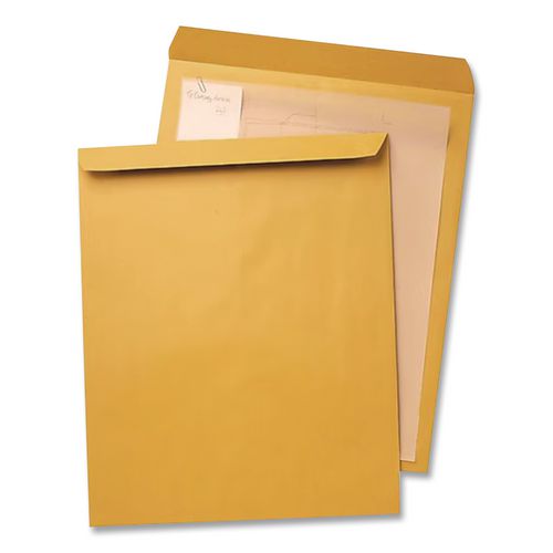 Image of Quality Park QUA42354 Jumbo Size Kraft Envelope, Cheese Blade Flap, Fold-Over Closure, 14 x 18, Brown Kraft, 25/Pack
