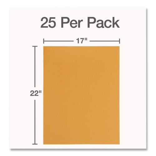 Image of Quality Park QUA42356 Jumbo Size Kraft Envelope, Cheese Blade Flap, Fold-Over Closure, 17 x 22, Brown Kraft, 25/Pack
