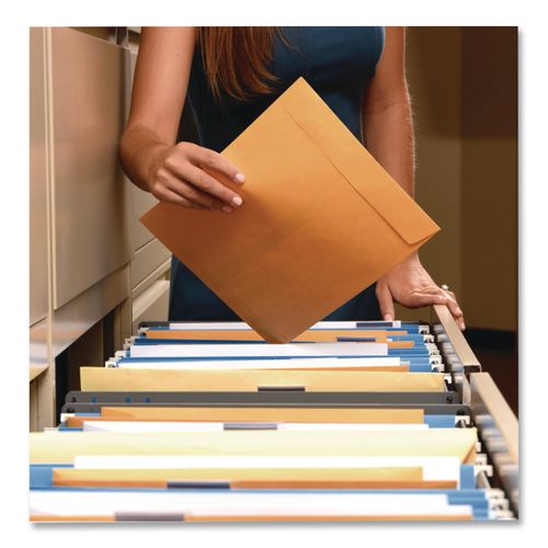 Image of Quality Park QUA43362 Redi-Seal Catalog Envelope, #1 3/4, Cheese Blade Flap, Redi-Seal Adhesive Closure, 6.5 x 9.5, Brown Kraft, 250/Box