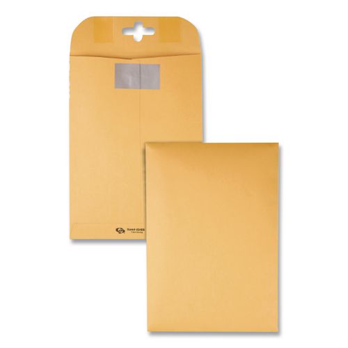 Image of Quality Park QUA43468 Postage Saving Clearclasp Kraft Envelope, #55, Cheese Blade Flap, Clearclasp Closure, 6 X 9, Brown Kraft, 100/box