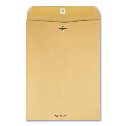 Image of Quality Park QUA37894 Clasp Envelope, 28 lb Bond Weight Kraft, #94, Square Flap, Clasp/Gummed Closure, 9.25 x 14.5, Brown Kraft, 100/Box