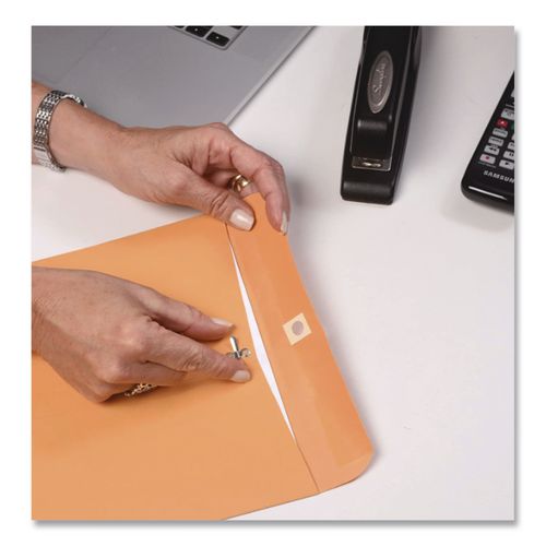 Image of Quality Park QUA37897 Clasp Envelope, 28 lb Bond Weight Kraft, #97, Square Flap, Clasp/Gummed Closure, 10 x 13, Brown Kraft, 100/Box