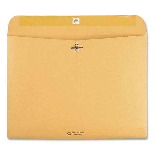 Image of Quality Park QUA38090 Redi-File Clasp Envelope, #90, Cheese Blade Flap, Clasp/gummed Closure, 9 X 12, Brown Kraft, 100/box