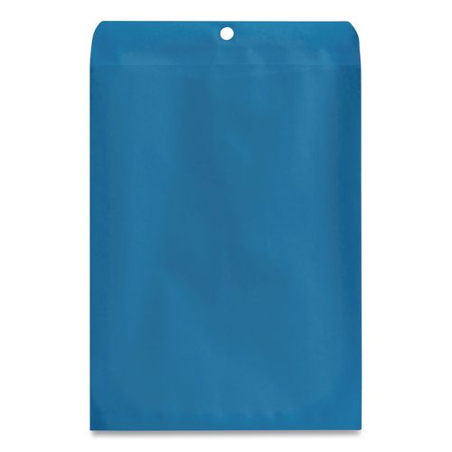 Image of Quality Park QUA38737 Clasp Envelope, 28 lb Bond Weight Kraft, #90, Square Flap, Clasp/Gummed Closure, 9 x 12, Blue, 10/Pack