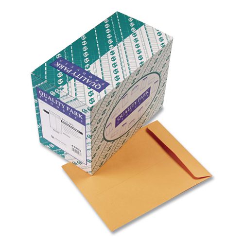 Image of Quality Park QUA41565 Catalog Envelope, 28 lb Bond Weight Kraft, #12 1/2, Square Flap, Gummed Closure, 9.5 x 12.5, Brown Kraft, 250/Box