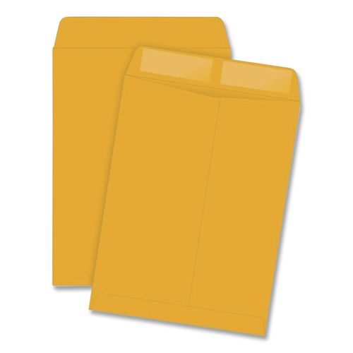 Image of Quality Park QUA41667 Catalog Envelope, 28 lb Bond Weight Kraft, #13 1/2, Square Flap, Gummed Closure, 10 x 13, Brown Kraft, 100/Box