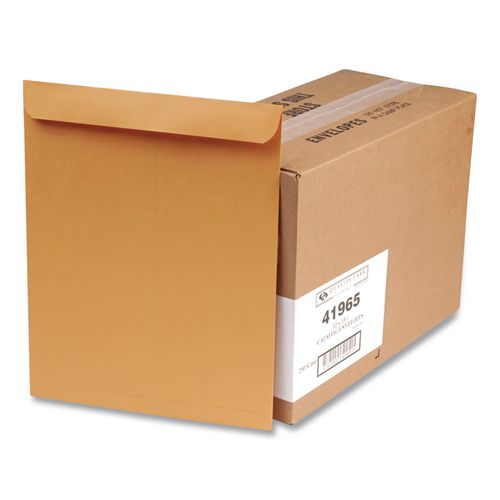 Image of Quality Park QUA41965 Catalog Envelope, 28 lb Bond Weight Kraft, #15 1/2, Square Flap, Gummed Closure, 12 x 15.5, Brown Kraft, 250/Box