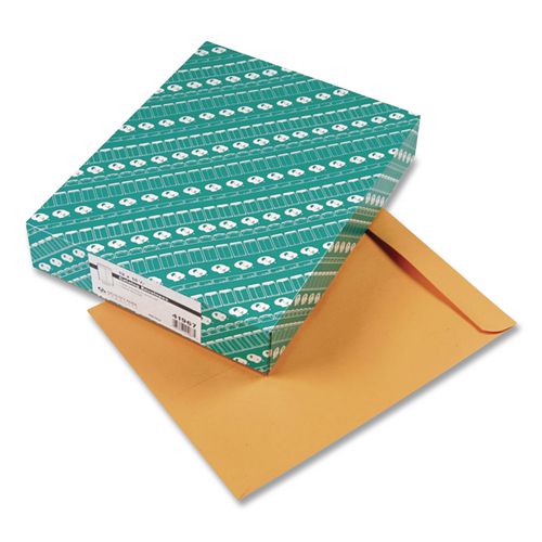Image of Quality Park Catalog Envelope, 28 lb Bond Weight Kraft, #15 1/2, Square Flap, Gummed Closure, 12 x 15.5, Brown Kraft, 100/Box