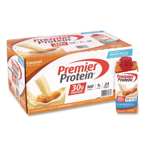 Image of Premier Protein® 643843718307 Caramel Shake, 11 oz Bottle, 15/Carton