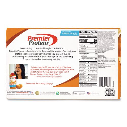 Image of Premier Protein® 643843718307 Caramel Shake, 11 oz Bottle, 15/Carton