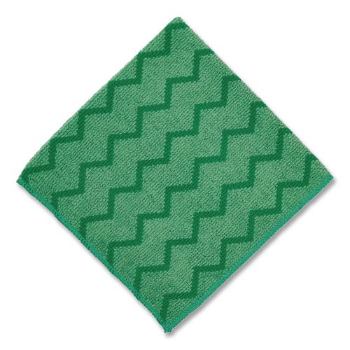 Image of Rubbermaid® Commercial FGQ62000GR00 Reusable Cleaning Cloths, Microfiber, 16 X 16, Green, 12/carton