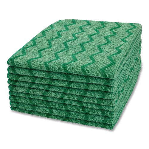 Image of Rubbermaid® Commercial FGQ62000GR00 Reusable Cleaning Cloths, Microfiber, 16 X 16, Green, 12/carton
