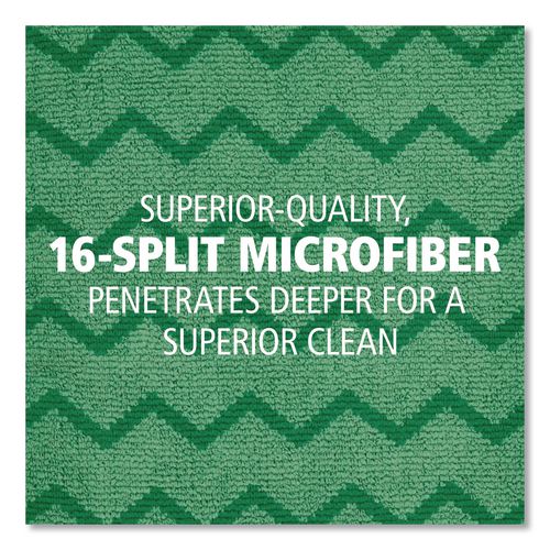 Image of Rubbermaid® Commercial FGQ62000GR00 Reusable Cleaning Cloths, Microfiber, 16 X 16, Green, 12/carton