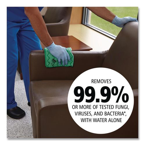 Image of Rubbermaid® Commercial FGQ62000GR00 Reusable Cleaning Cloths, Microfiber, 16 X 16, Green, 12/carton