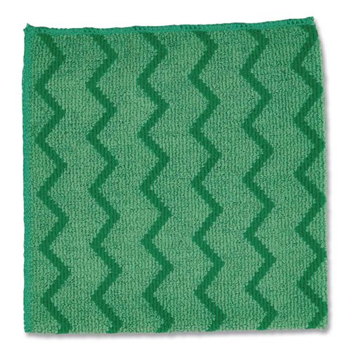 Image of Rubbermaid® Commercial FGQ62000GR00 Reusable Cleaning Cloths, Microfiber, 16 X 16, Green, 12/carton