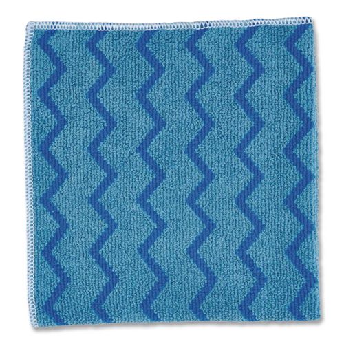 Image of Rubbermaid® Commercial FGQ62000BL00 Hygen Microfiber Cleaning Cloths, 16 X 16, Blue, 12/carton