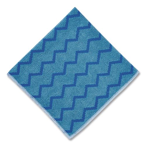 Image of Rubbermaid® Commercial FGQ62000BL00 Hygen Microfiber Cleaning Cloths, 16 X 16, Blue, 12/carton