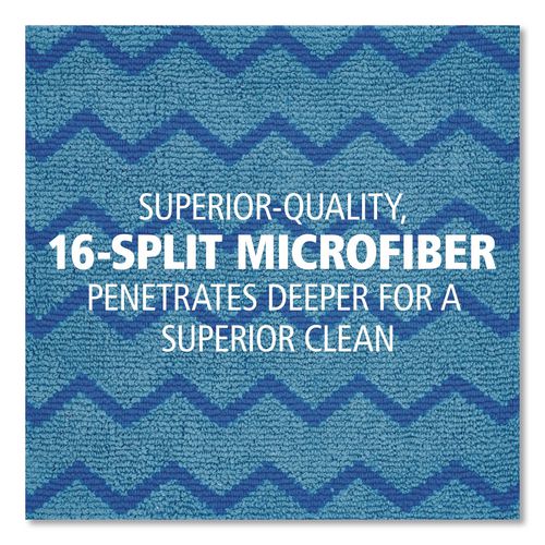 Image of Rubbermaid® Commercial FGQ62000BL00 Hygen Microfiber Cleaning Cloths, 16 X 16, Blue, 12/carton