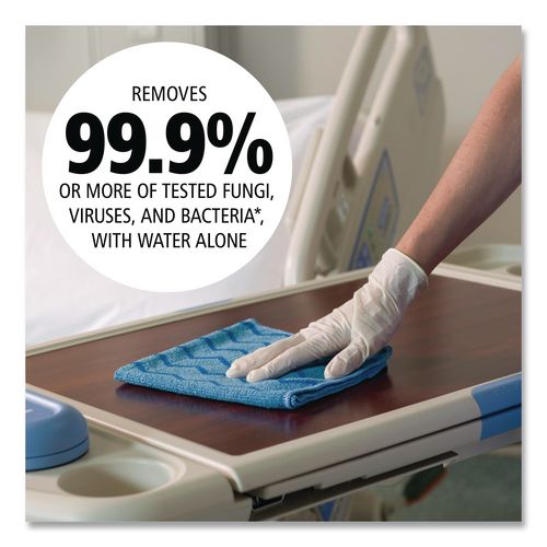 Image of Rubbermaid® Commercial FGQ62000BL00 Hygen Microfiber Cleaning Cloths, 16 X 16, Blue, 12/carton