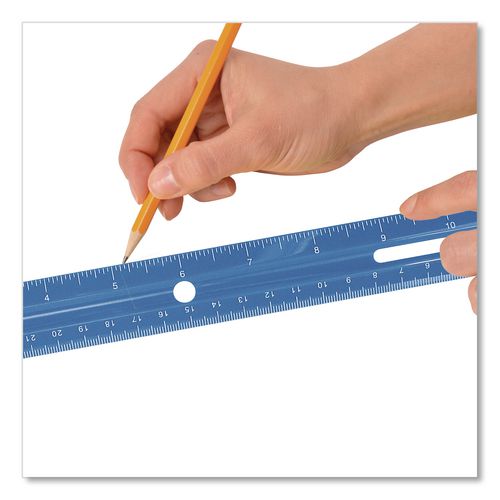 Image of Westcott® 10526-001 Plastic Ruler, Standard/Metric, 12" Long, Randomly Assorted Colors